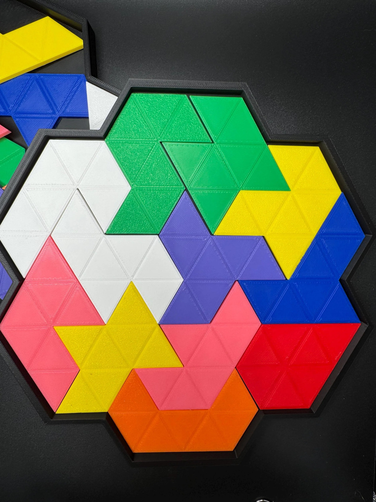 Heptiamond Puzzle with Box – 24 Unique Pieces, Double-sided Challenge