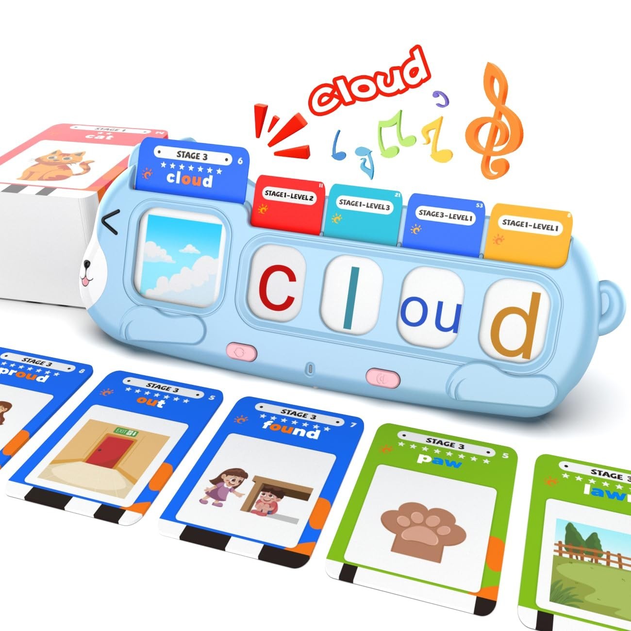 Phonics Learning Toy for Preschool Kids – Talking Flash Cards, Sound Machine, Ma
