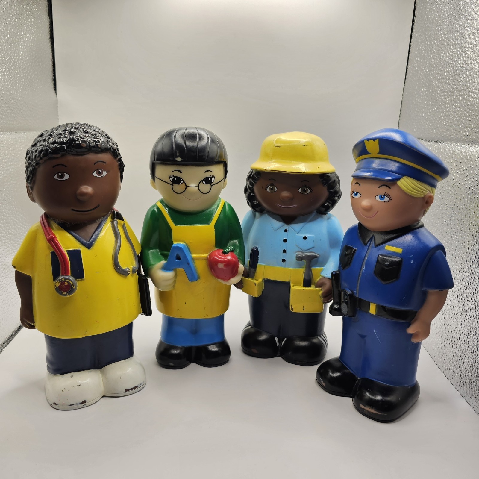 EXCELLERATIONS Early Learning Soft Vinyl Community Town Workers 6.5″ – LOT Of 4