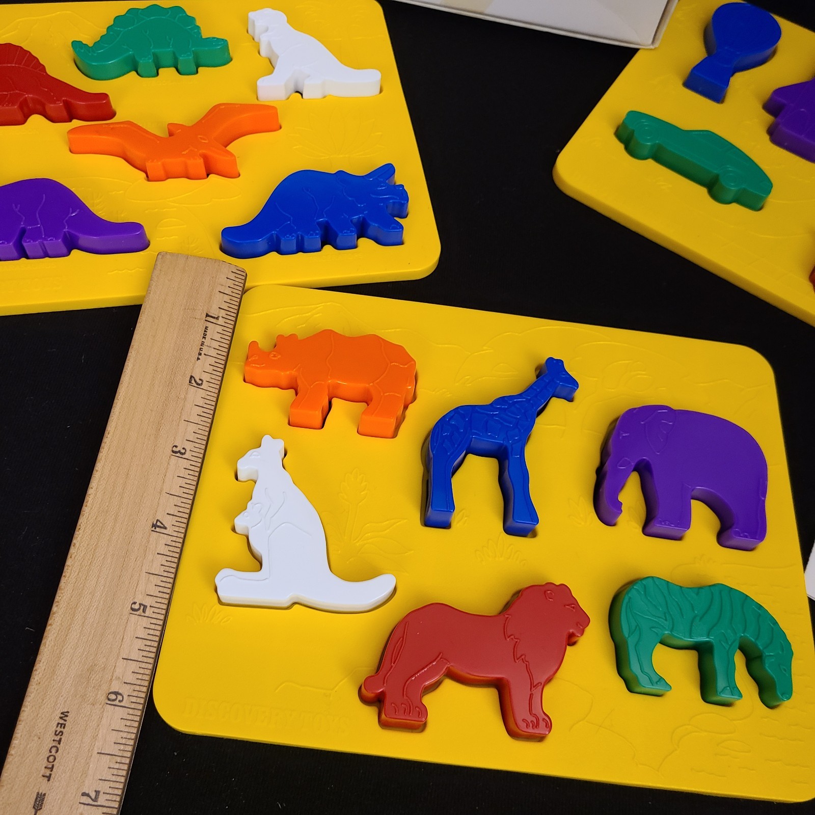 Vintage Discovery Toys Place and Trace Puzzle for 24+ Months Animals Vehicles