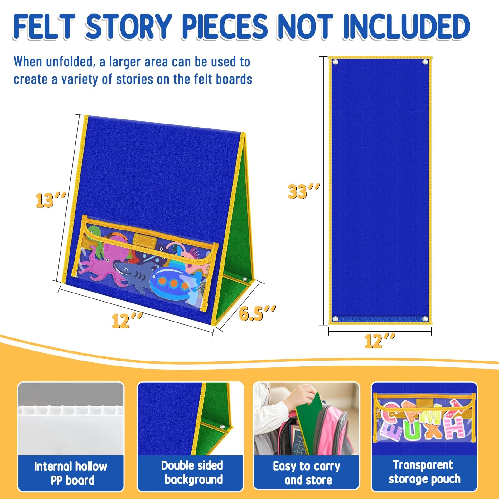 AKAYOK Foldable Felt Board for Toddlers – Double-Sided Flannel 1, Multicolor