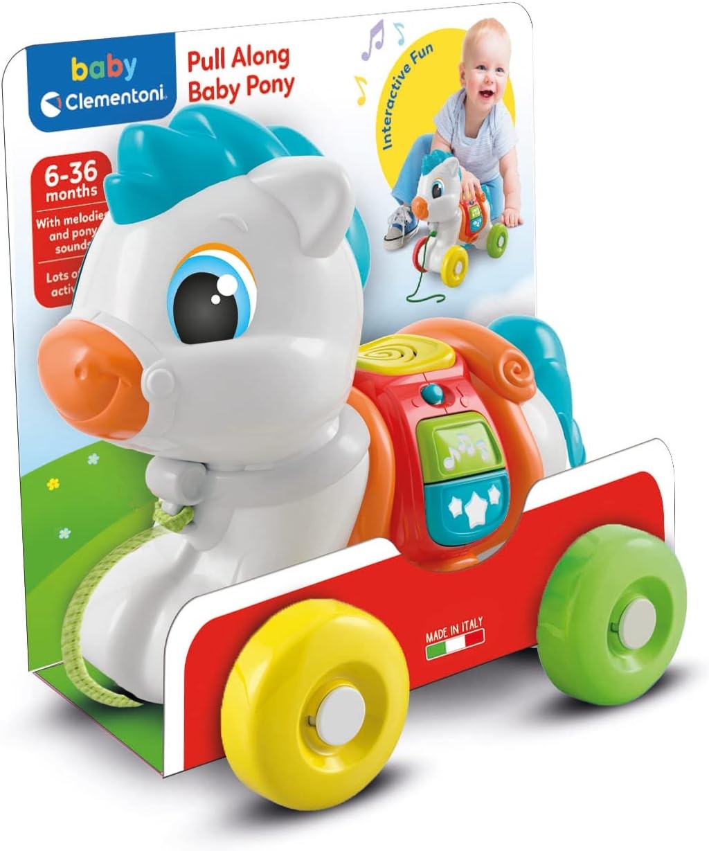 Clementoni- Along Pony Development & Activity Walker: First Steps Animal Push an