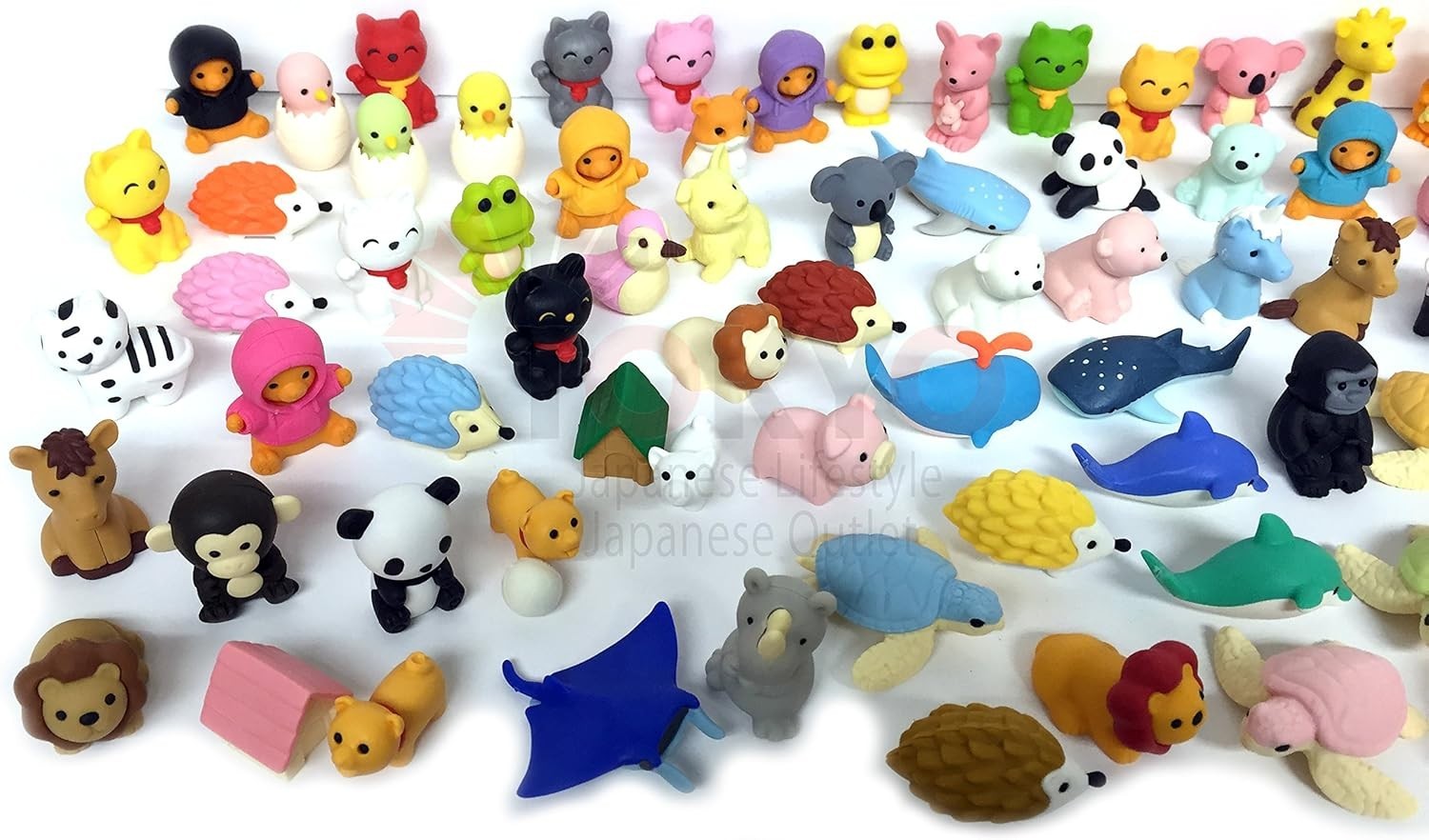 Pencil Eraser Animal Collection IWAKO Japanese Erasers (Pack of 20) Japan Made
