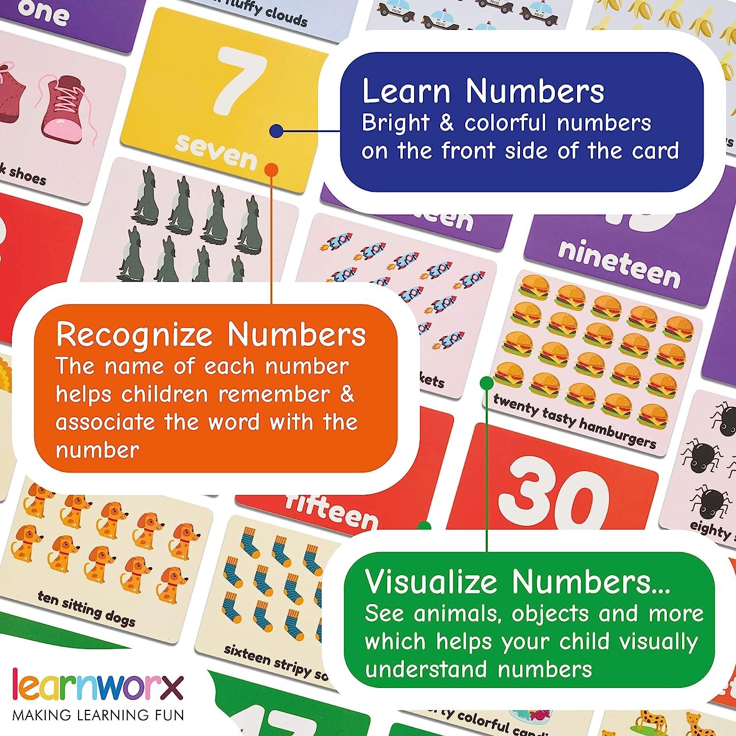 My First Flash Cards for Toddlers – 101 Cards- 202 Sides – Learn Shapes, Numbers