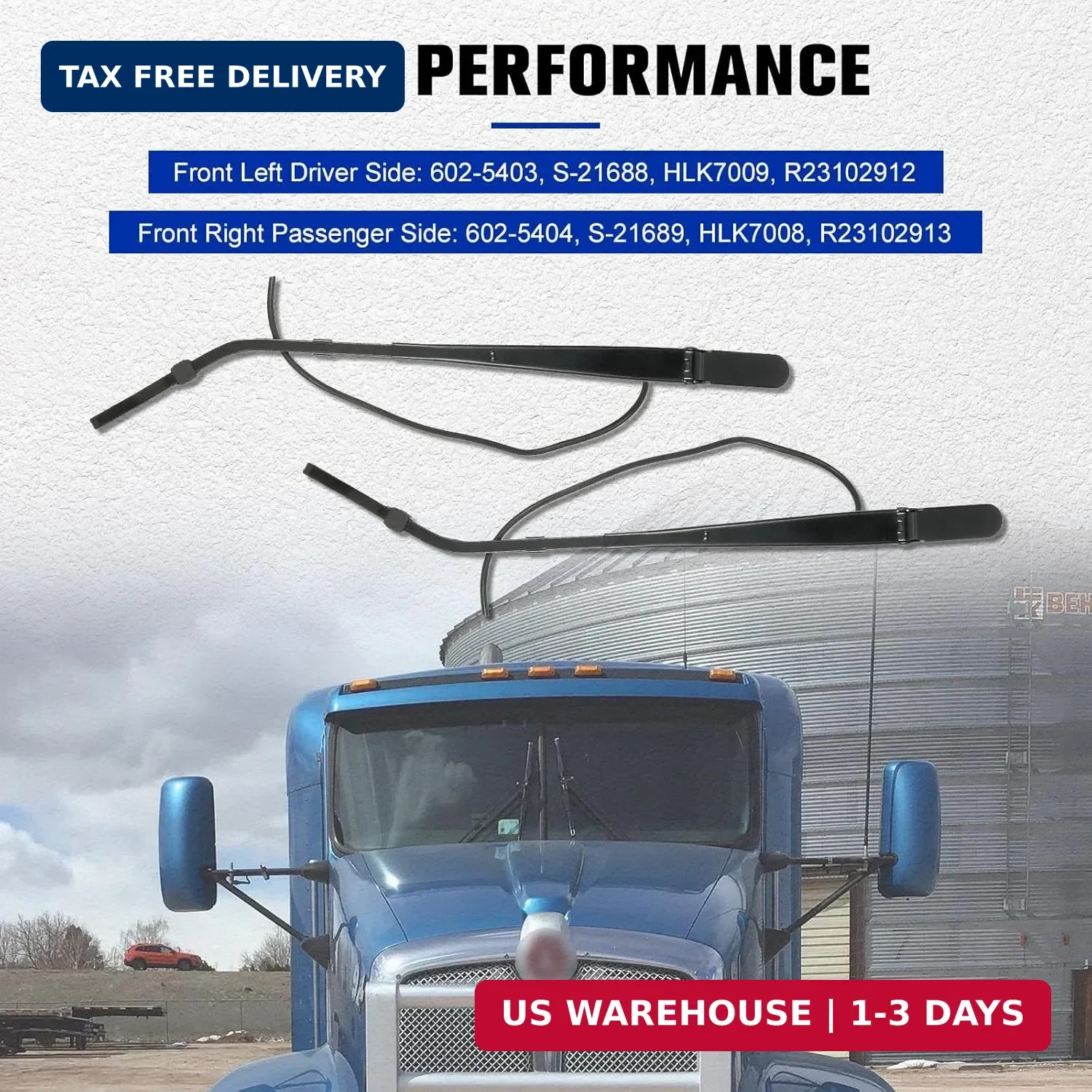 1 Pair Windshield Wiper Arm Compatible with Kenworth T600 T600A T660 T800, 2006-