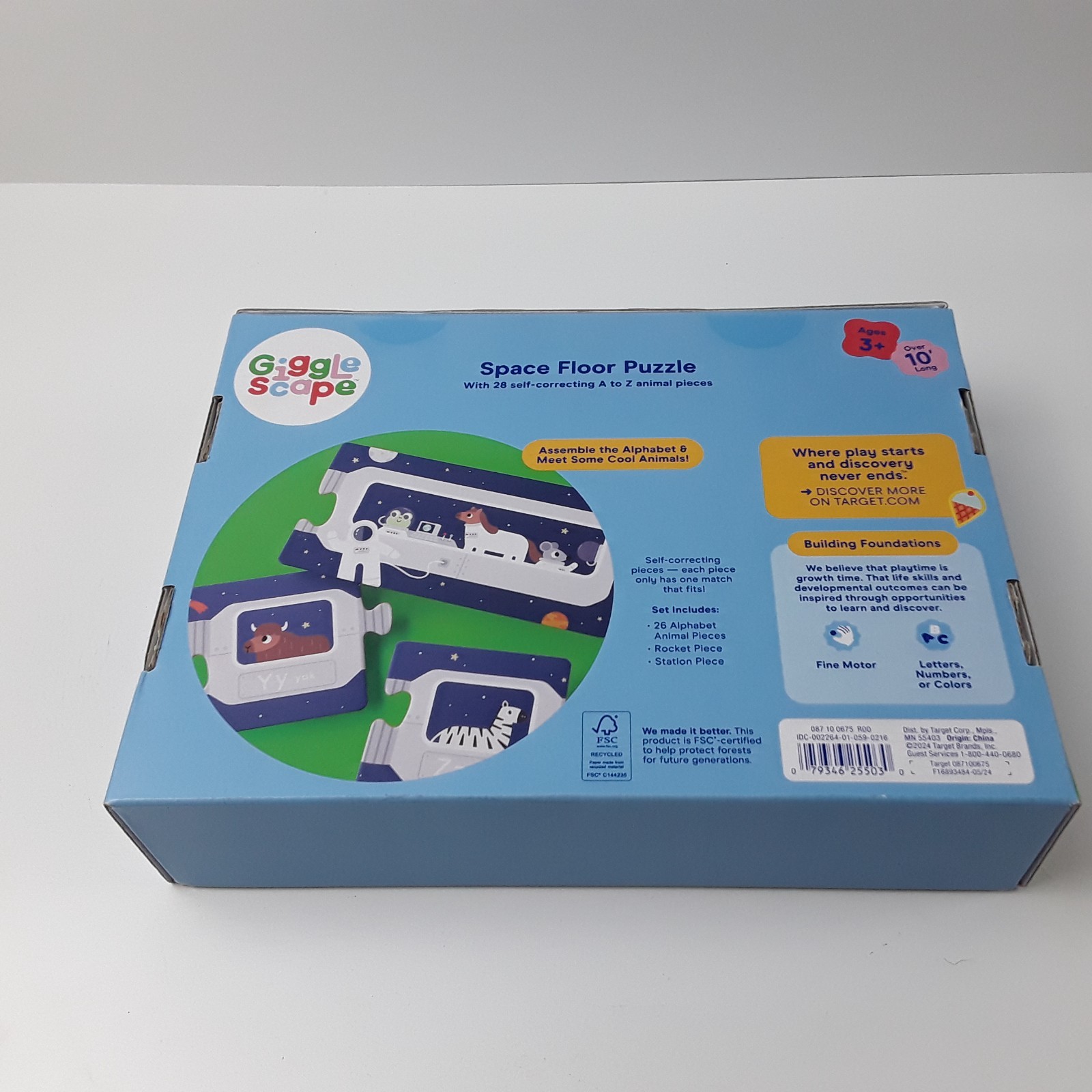 Gigglescape 89981634 Alphabet Space Floor Puzzle Toddler Educational Toy 28-PC