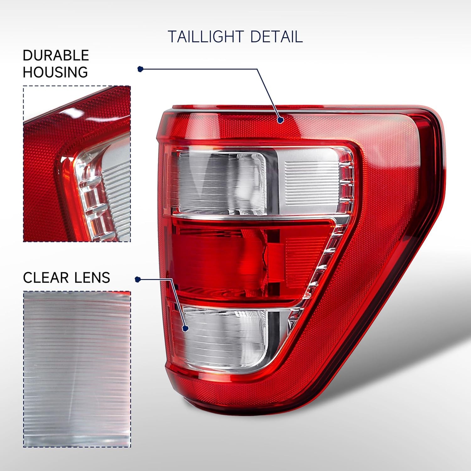 Tail Light Assembly Compatible with Ford F150 XL XLT 2021 2022 2023, F150 Haloge