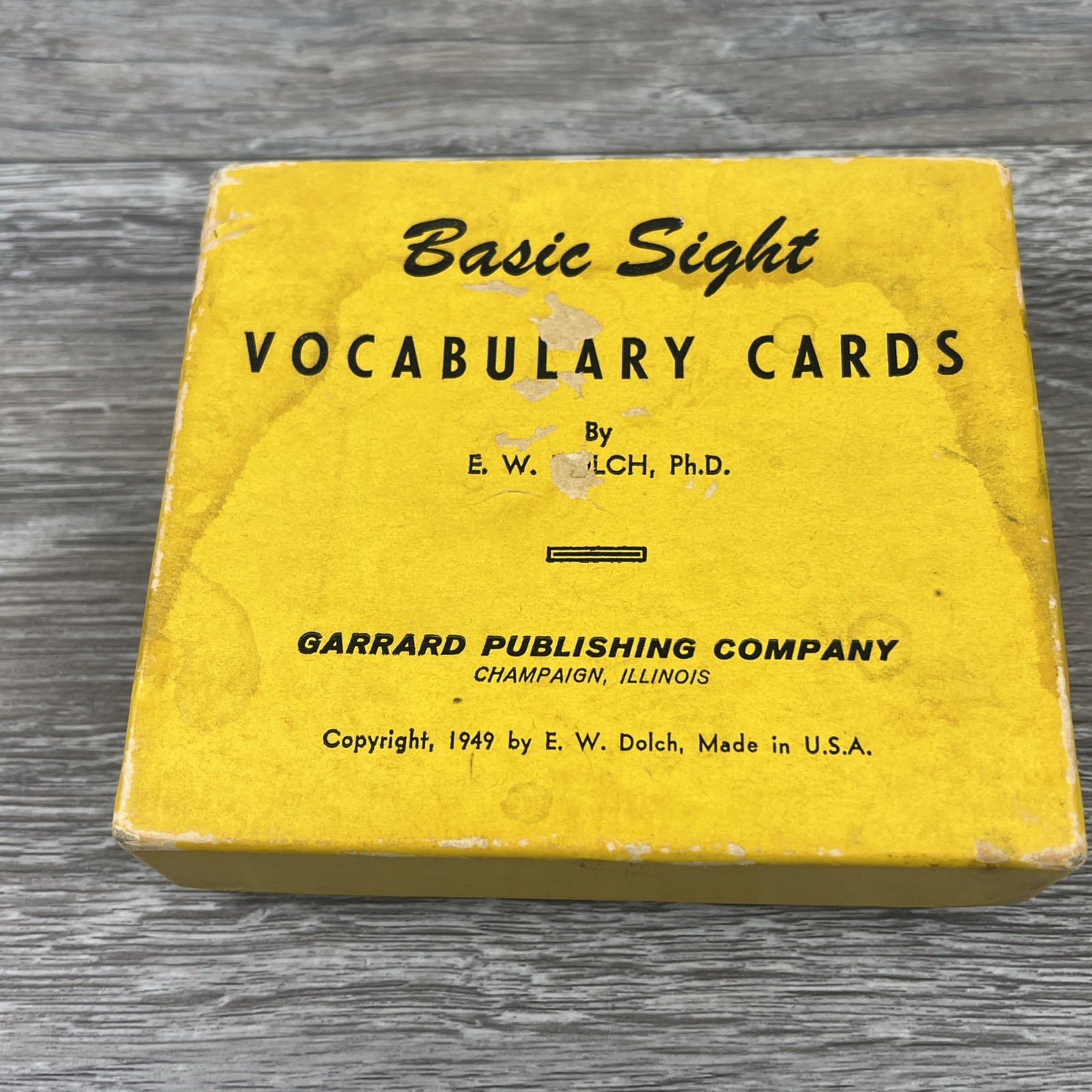 Vtg Basic Sight Vocabulary Cards By E.W. Dolch 1949 Garrard Press 1952 COMPLETE