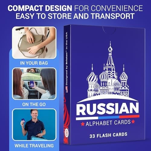 Briston Russian Alphabet Flash Cards – Learn Cyrillic Letters with Pronunciation