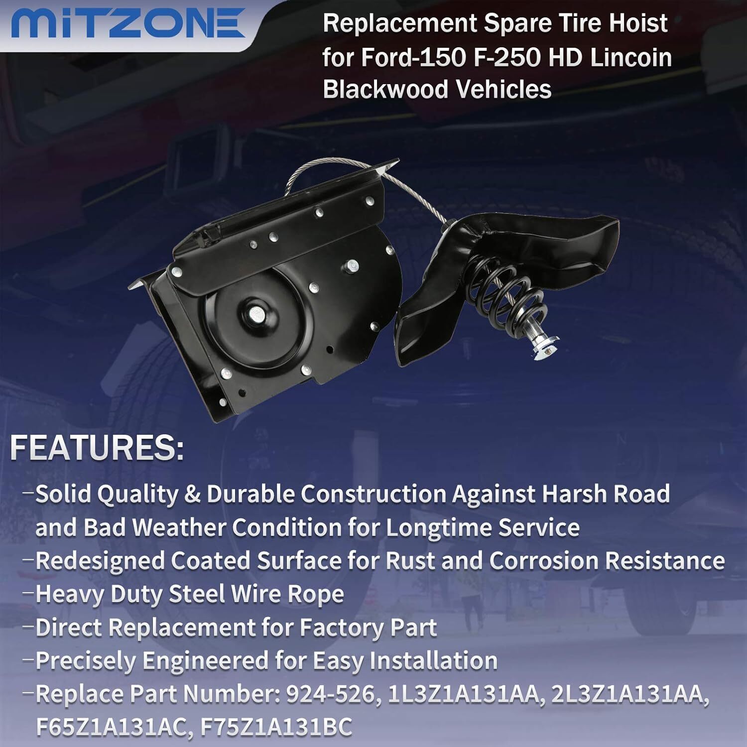 Spare Tire Hoist Spare Tire Winch Carrier Compatible with 1997-2003 Ford F-150