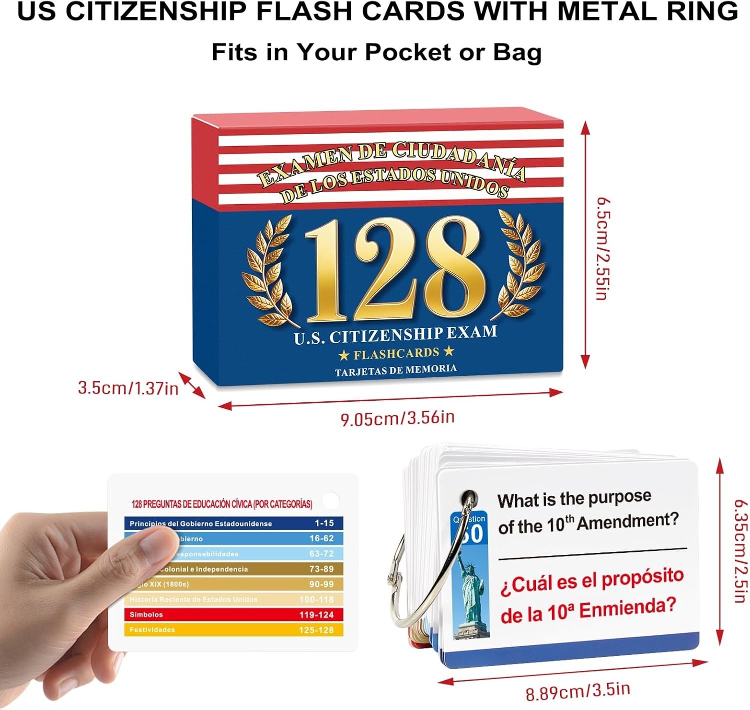 US Citizenship Flash Cards 2026 – Complete 128 USCIS Civics Questions and Ans…