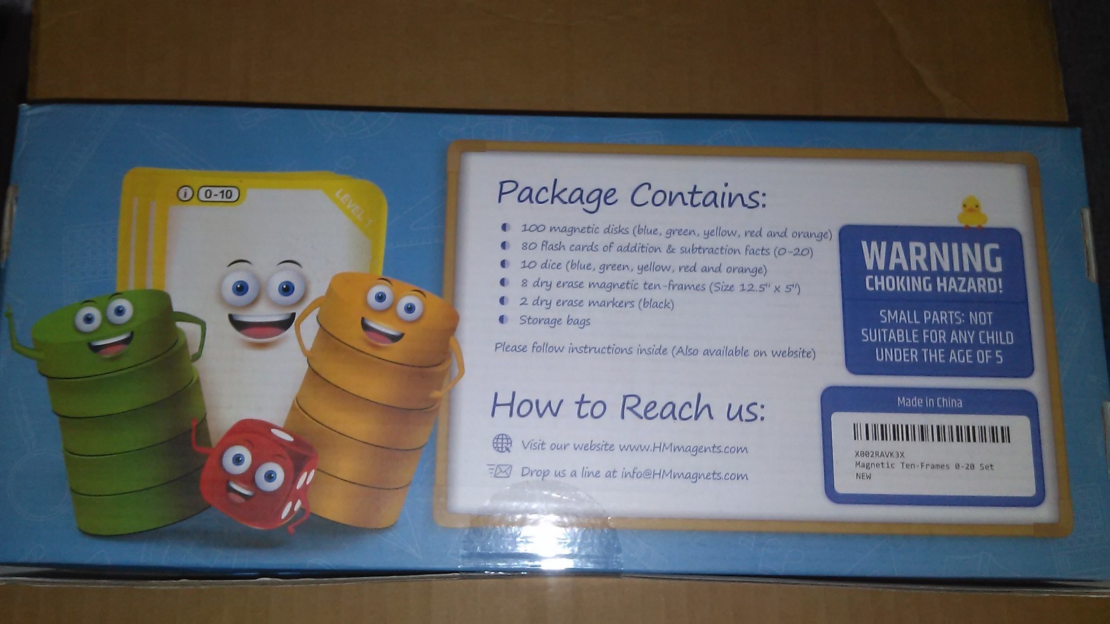 Fun Magnetic Ten Frame & Counters – Extended Set (203 Items) – Ages 5+ Brand New