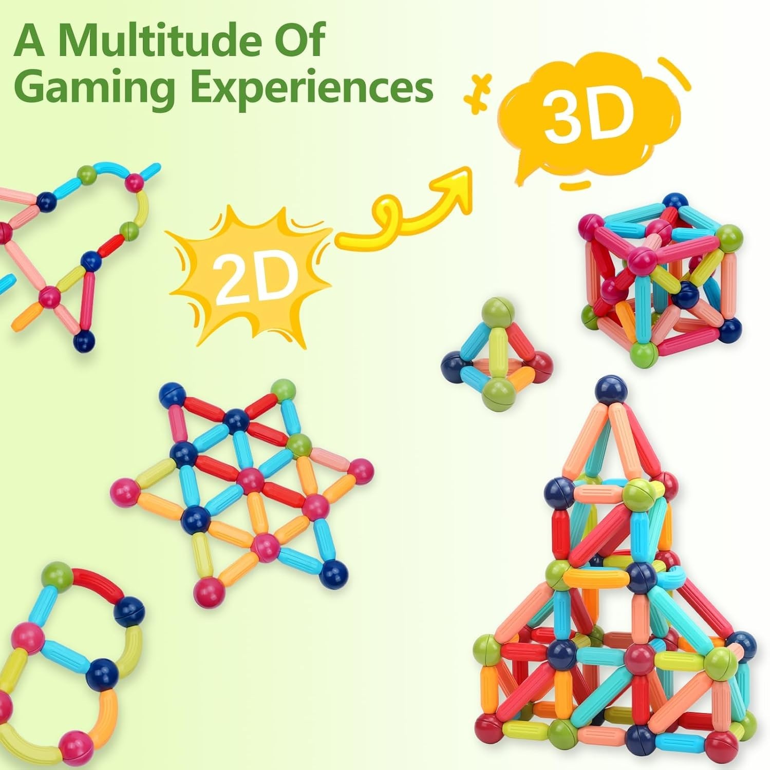 Magnetic Building Blocks STEM for Toddler 42/74pcs Montessori Magnet Toys for