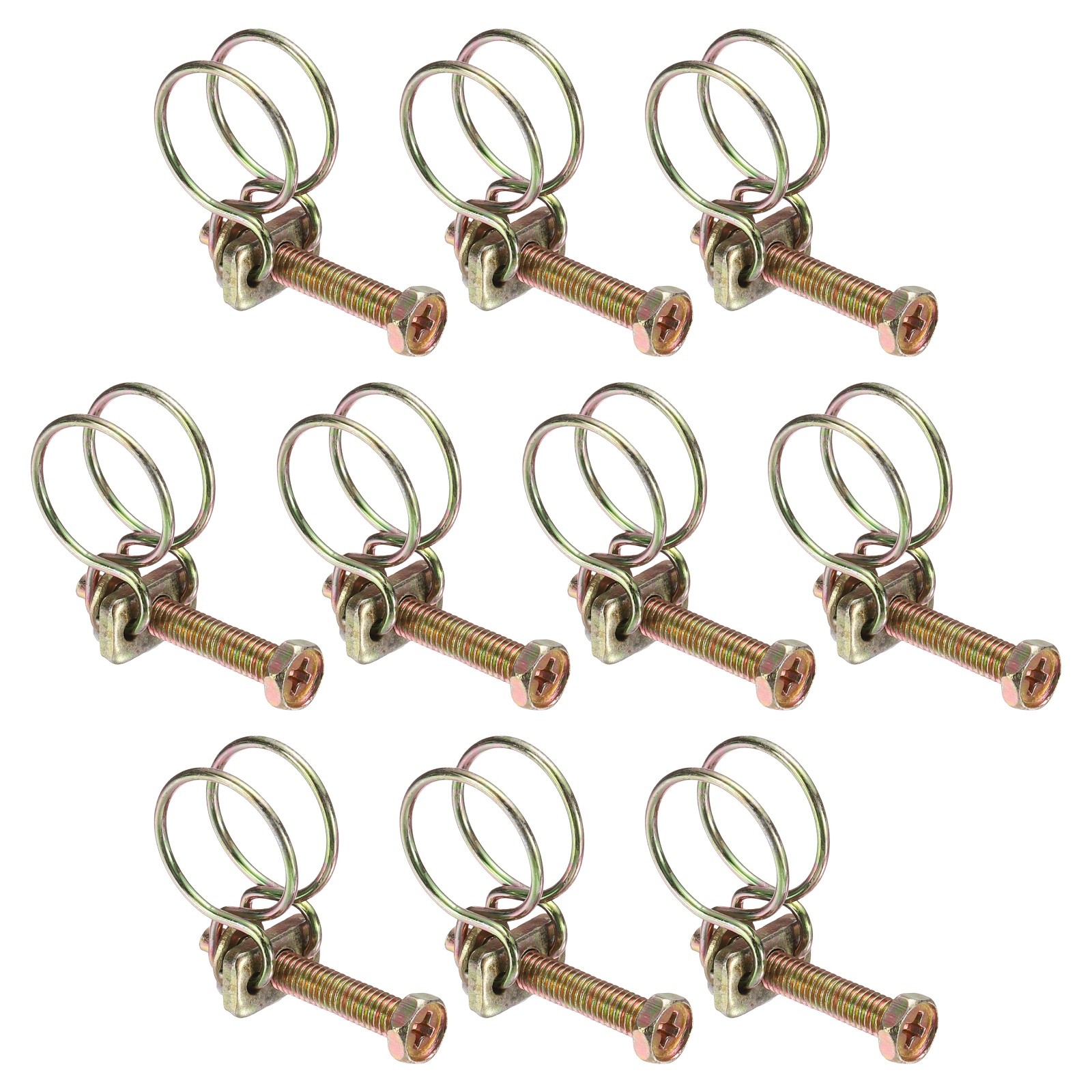 10Pcs 13-16mm Adjustable Double Wire Hose Clamp for Pump Hose