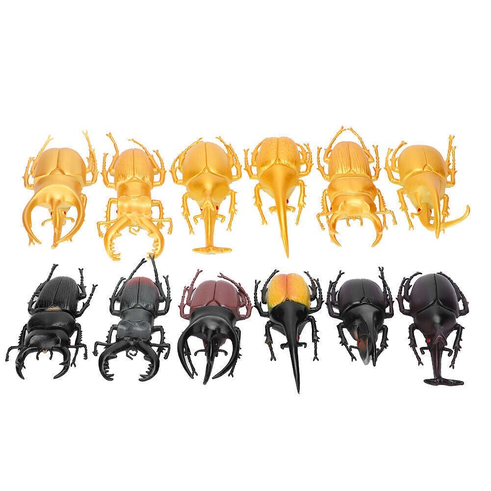 6pcs Simulation Insect Model Halloween Trick Props NonToxic PVC Insect