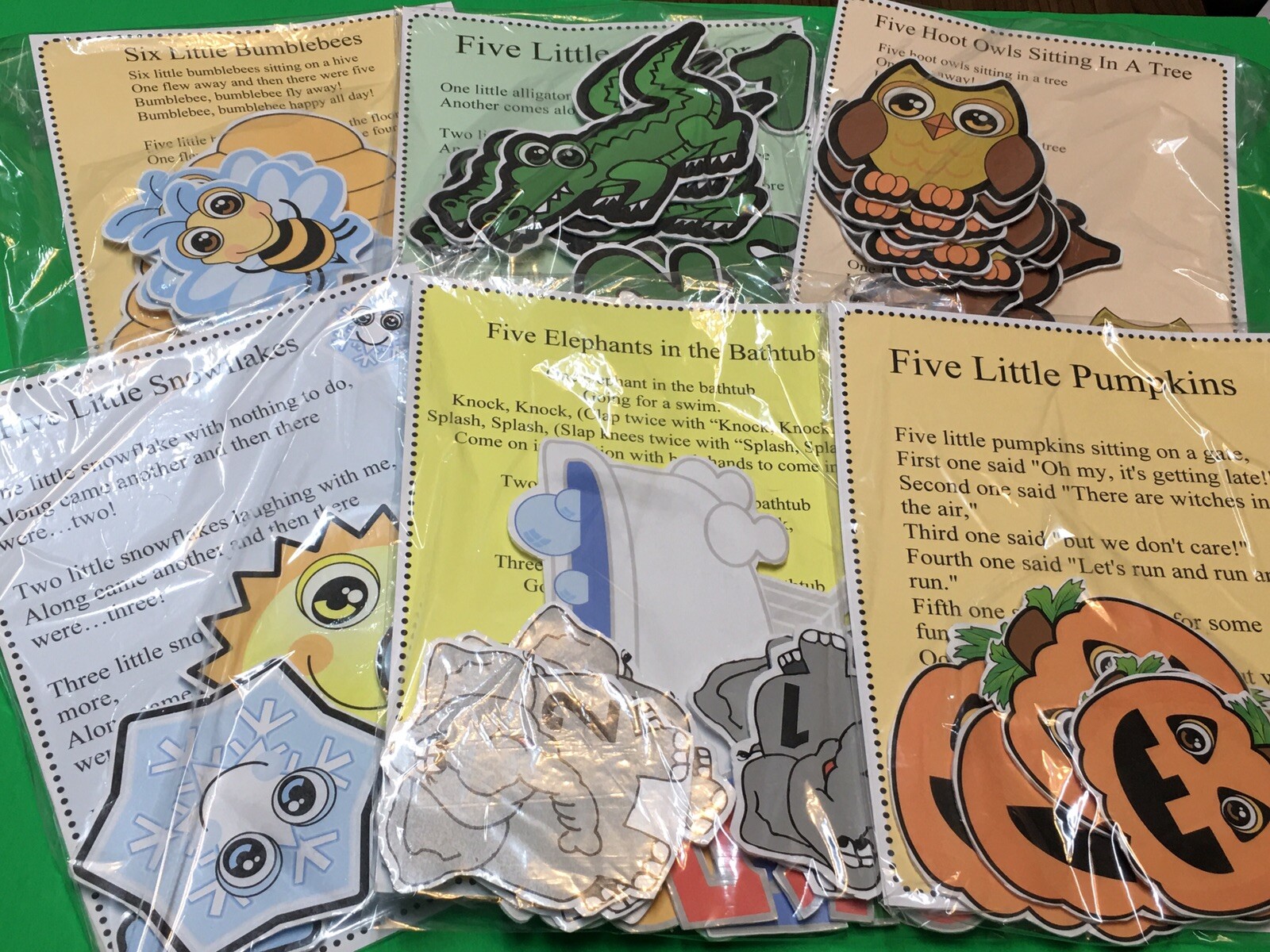 6 Precut Story Flannel / Felt Board Figures Sets 54 pieces