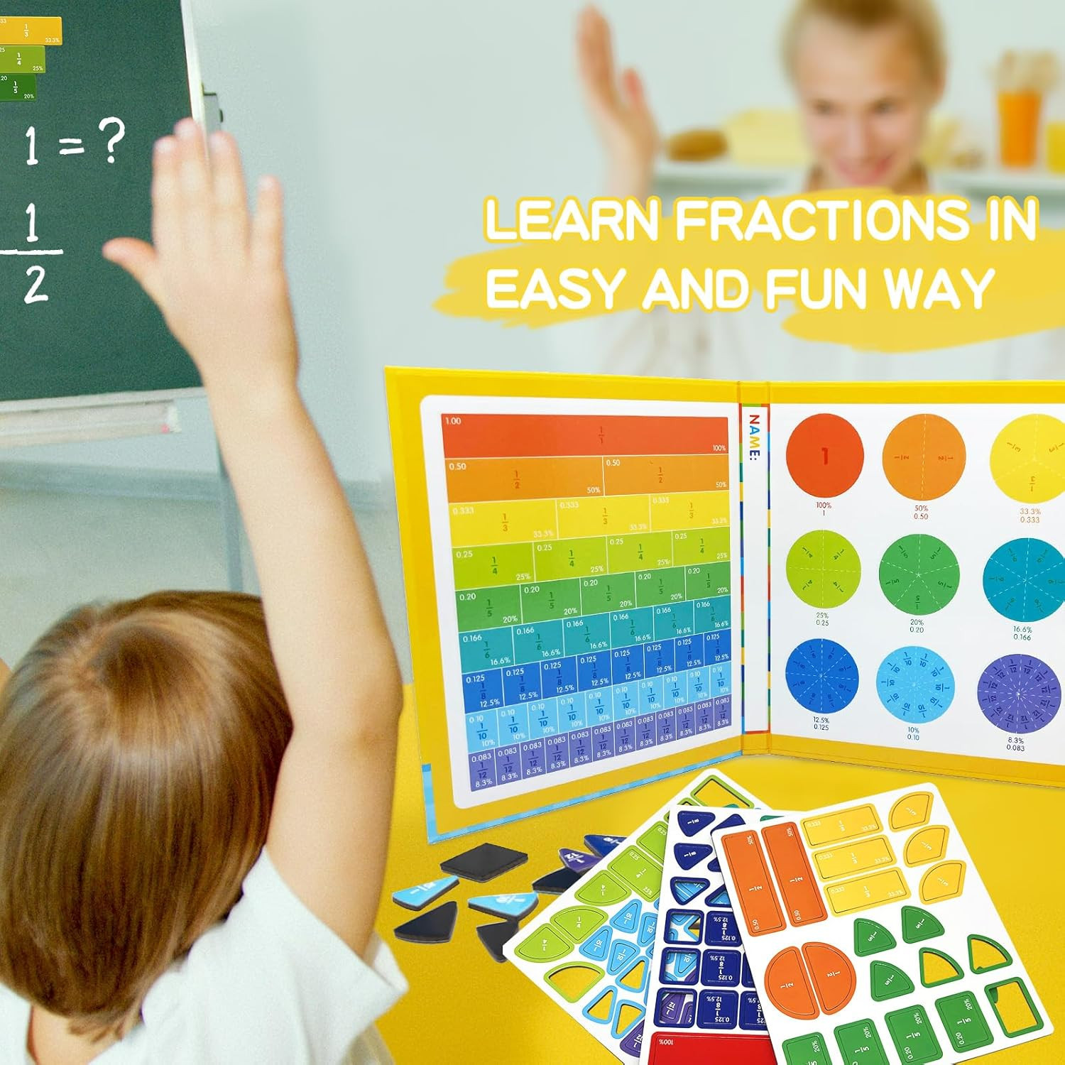 Magnetic Fraction Educational Puzzle for Kids, New Magnetic Fraction Tiles & Fra