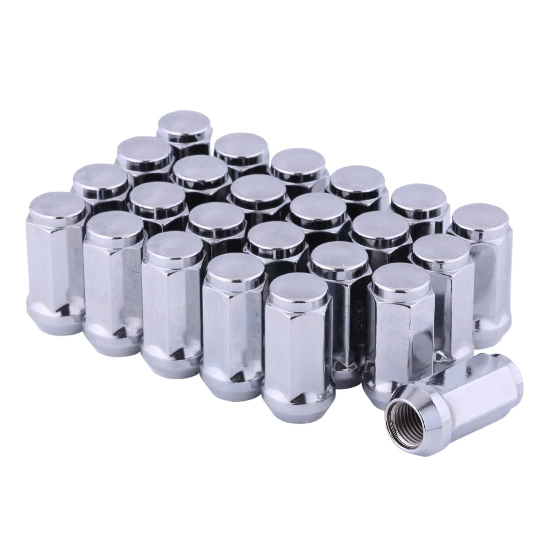 Chrome Acorn Lug Nuts M14x1.5 1.8 Inch Set 24