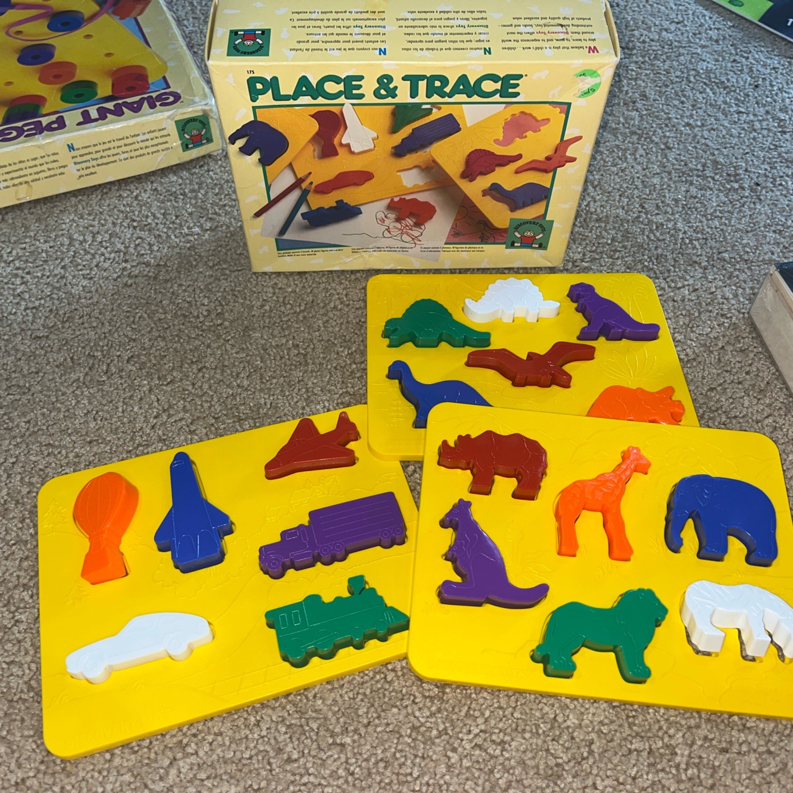 1990 Vintage Discovery Toys Place and Trace Puzzle Complete With Box Art Crafts
