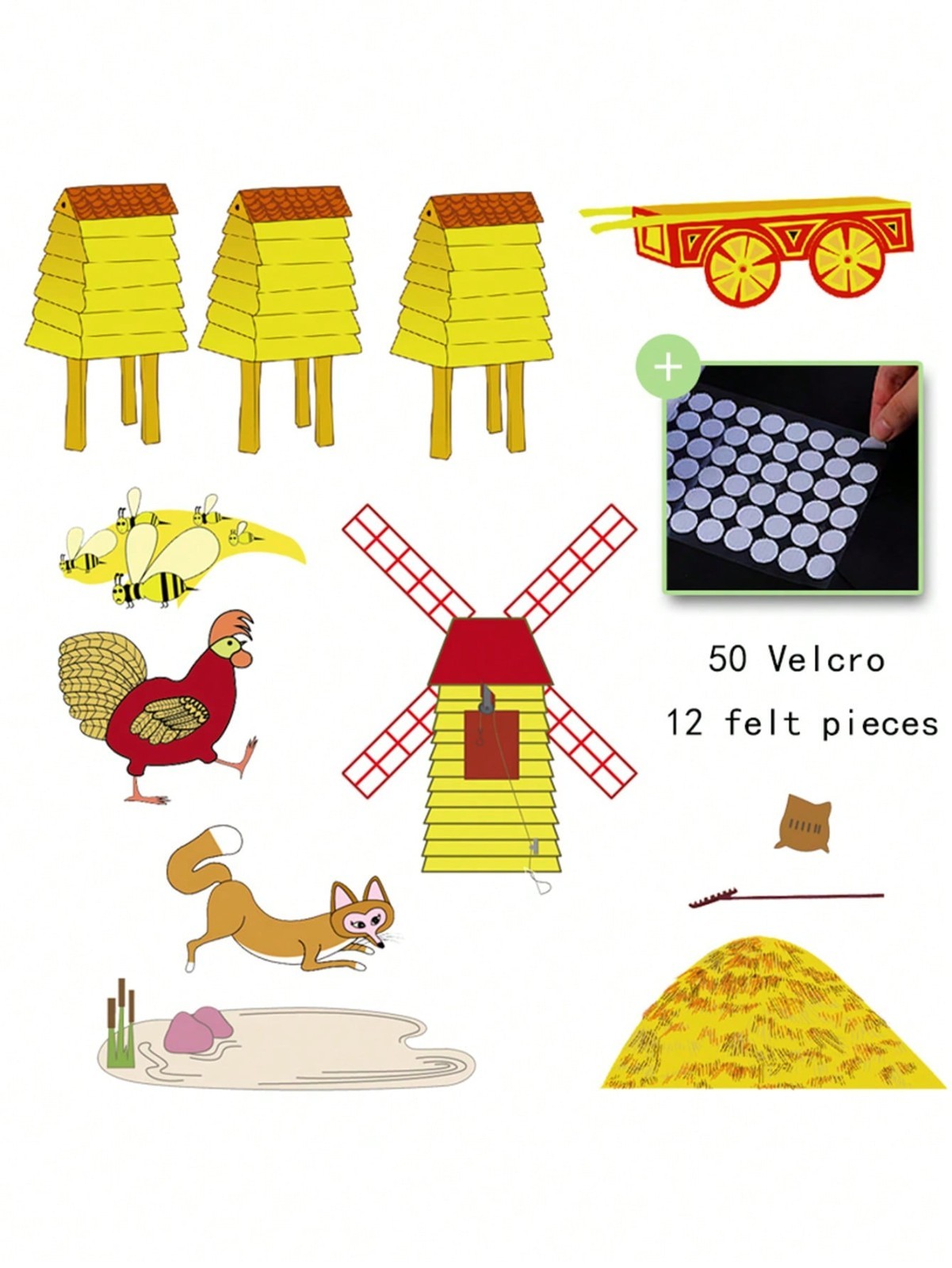 Hen’s Walk Felt Story Set Flannel Board Storytelling Educational Toy for Kids