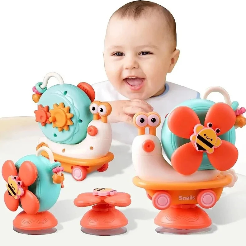 Baby Suction Cup Spinner Toy Montessori Sensory Fine Motor Infant Travel Toy