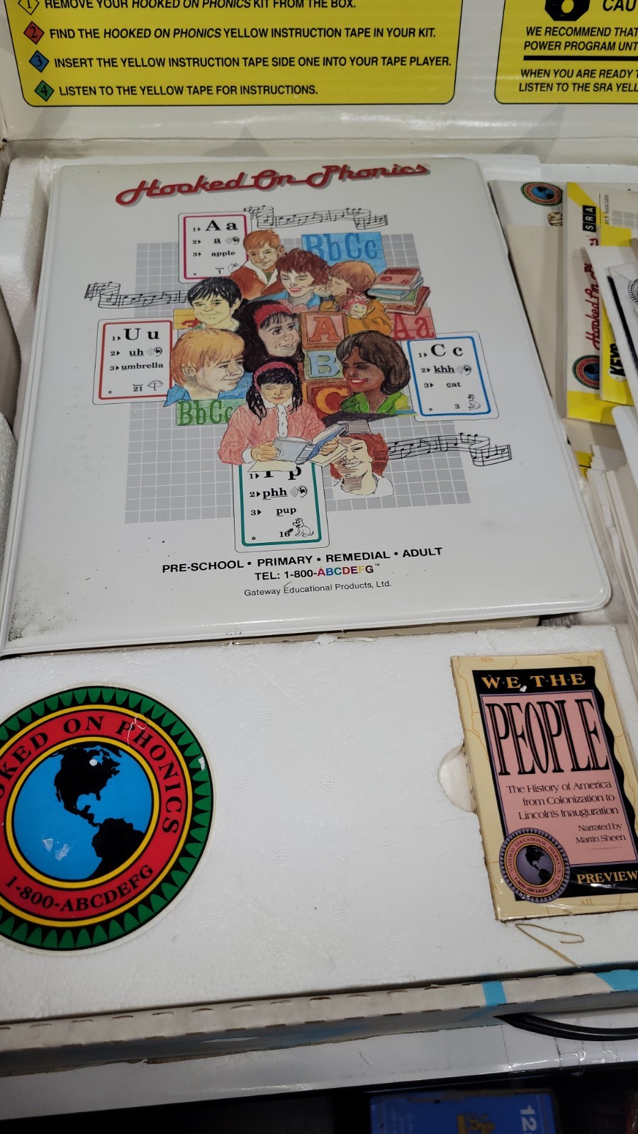 Vintage Hooked On Math Box Set (1992), Cassettes, Workbooks, Flash Cards- Used