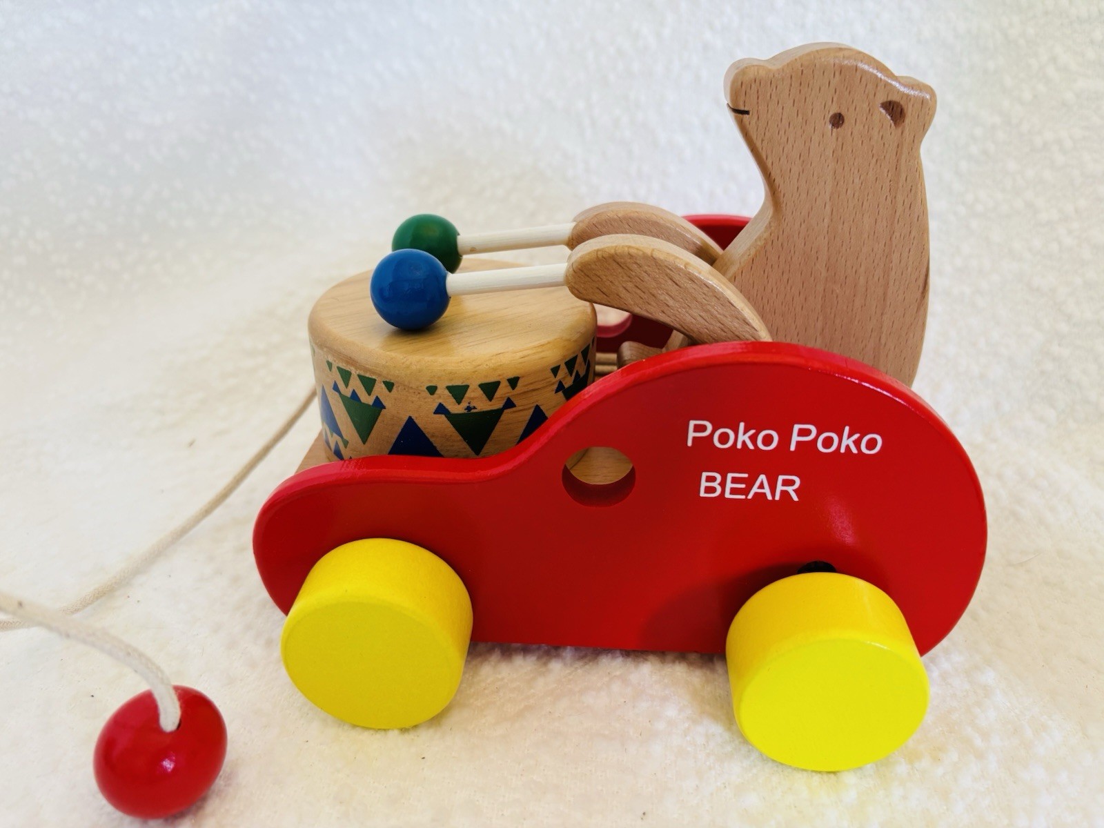 PokoWooden Walkers Bear Toy Push Pull Toy Walking Toys For Baby Car Toy Baby Tod