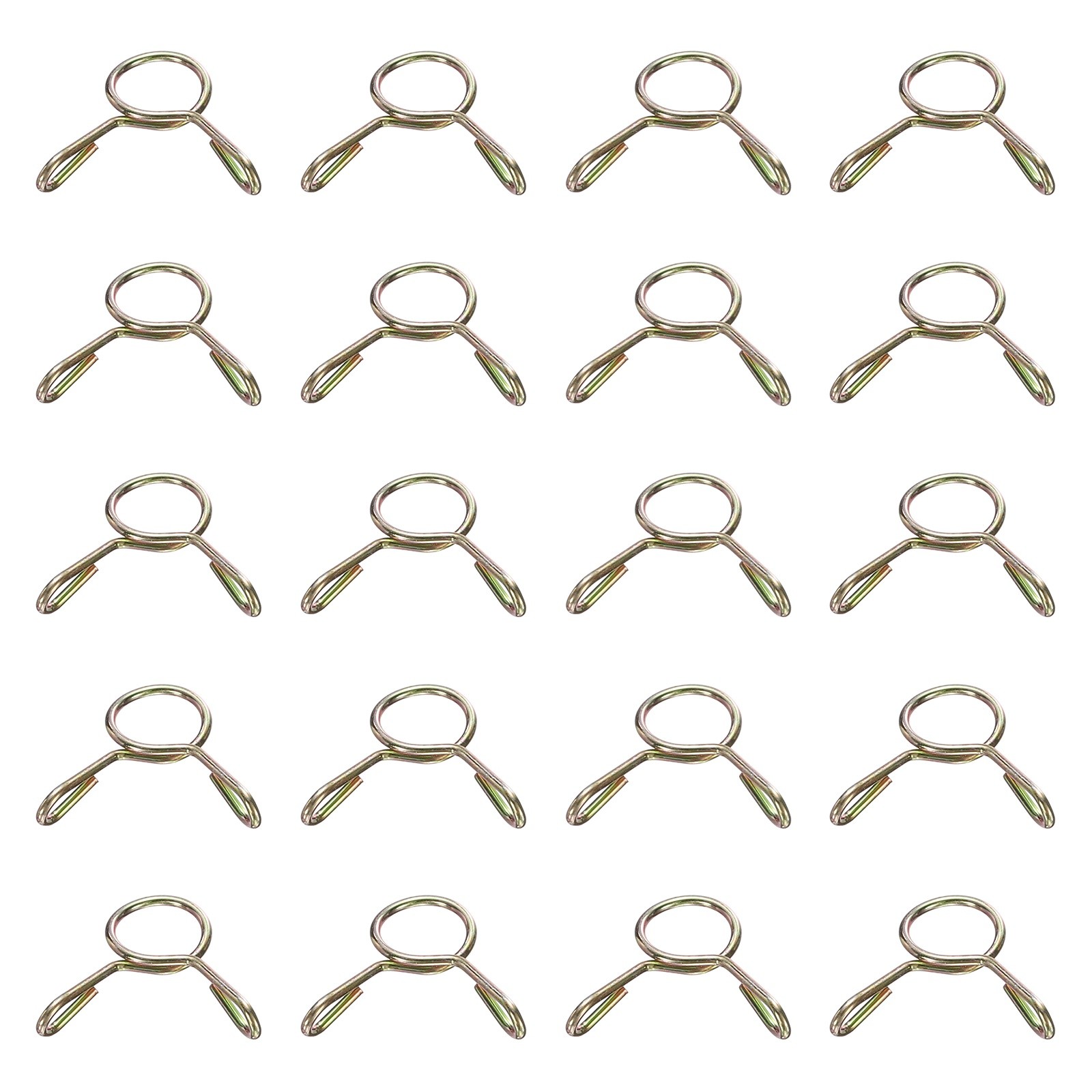 20Pcs 6mm ID 7.3mm OD Fuel Line Hose Clips 65Mn Spring Clips Clamps Gold