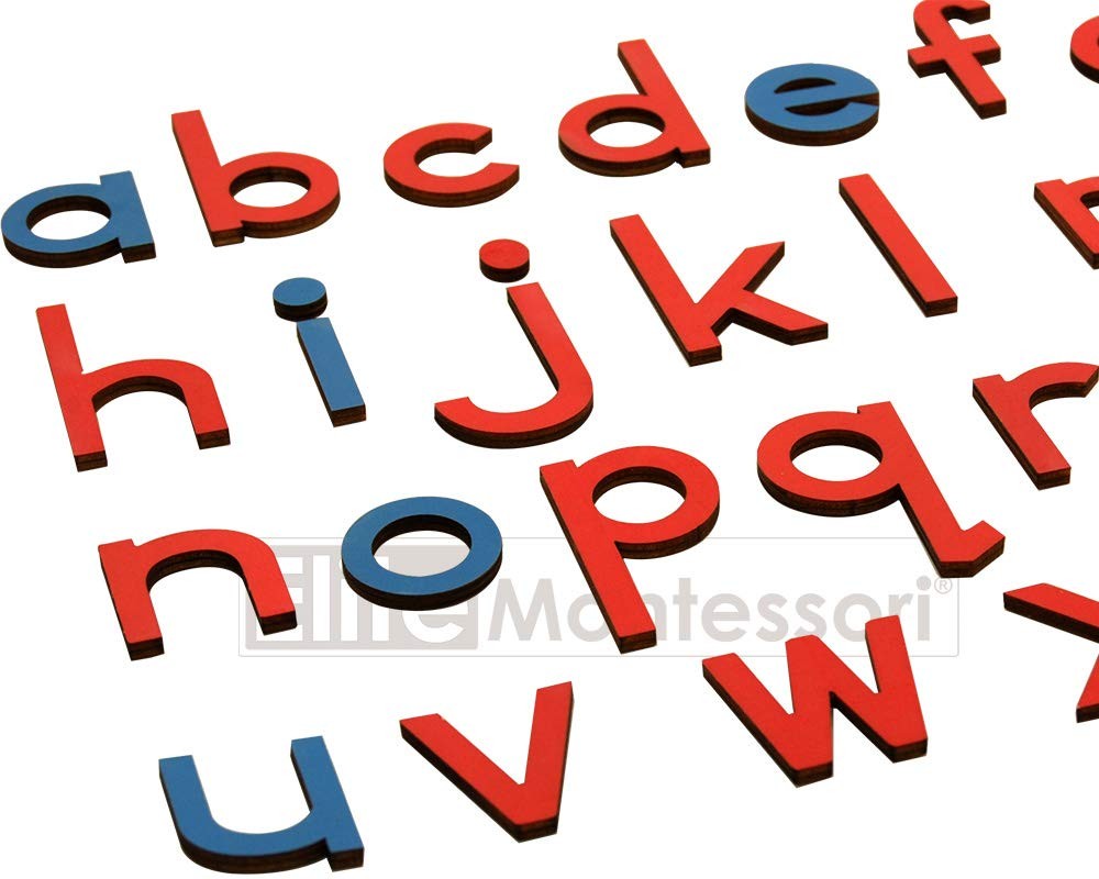 Wooden Movable Alphabet with Box Preschool Spelling Learning Materials (Red &…
