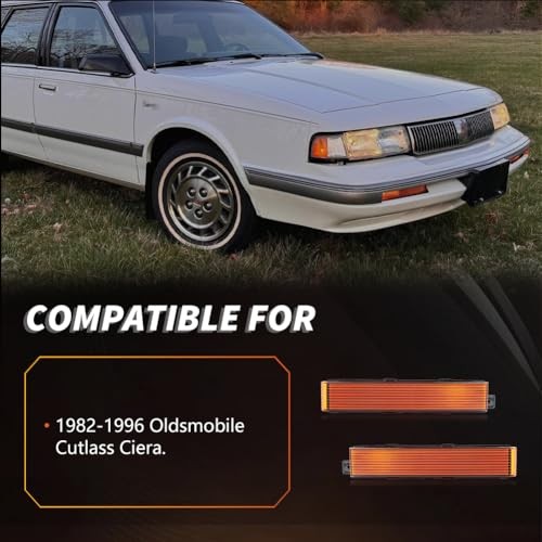 Front Turn Signal Marker Light Housing Compatible with Oldsmobile Amber Lens