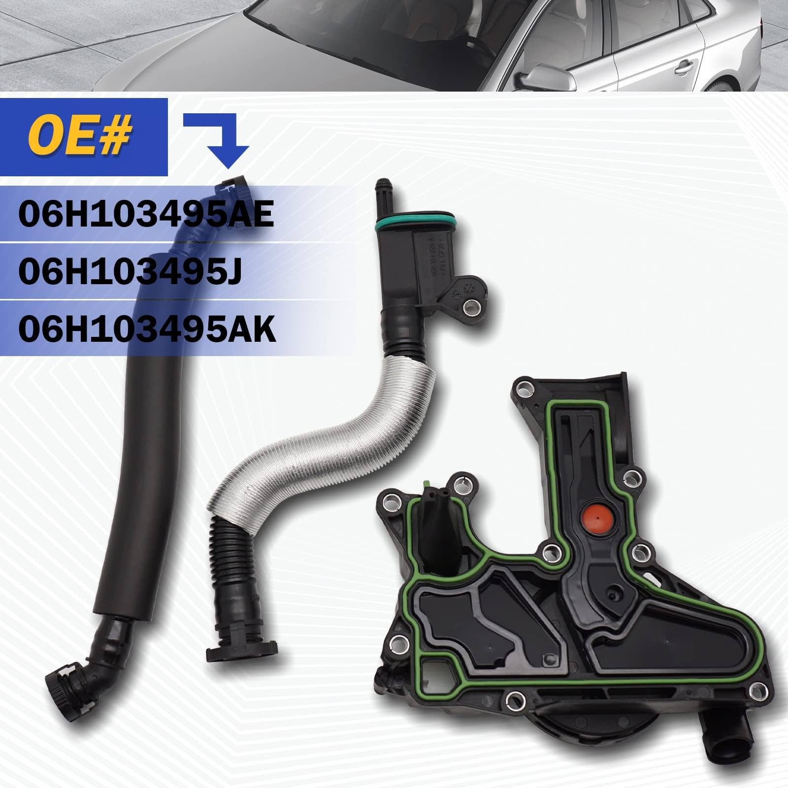 PCV Valve Engine Crankcase Vent Oil Separator with 1/8 Inch