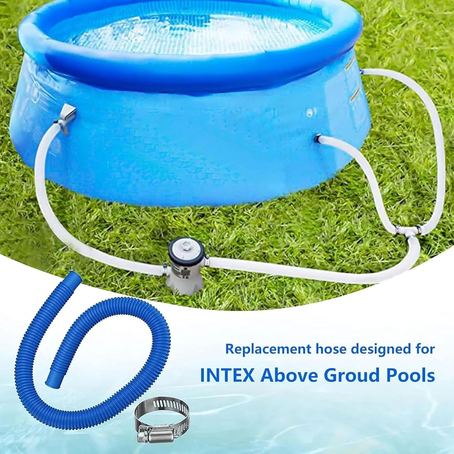 Pool Hose Replacement 1-1/4-Inch for Above Ground Pools – 1.25″*59″ Diameter Poo