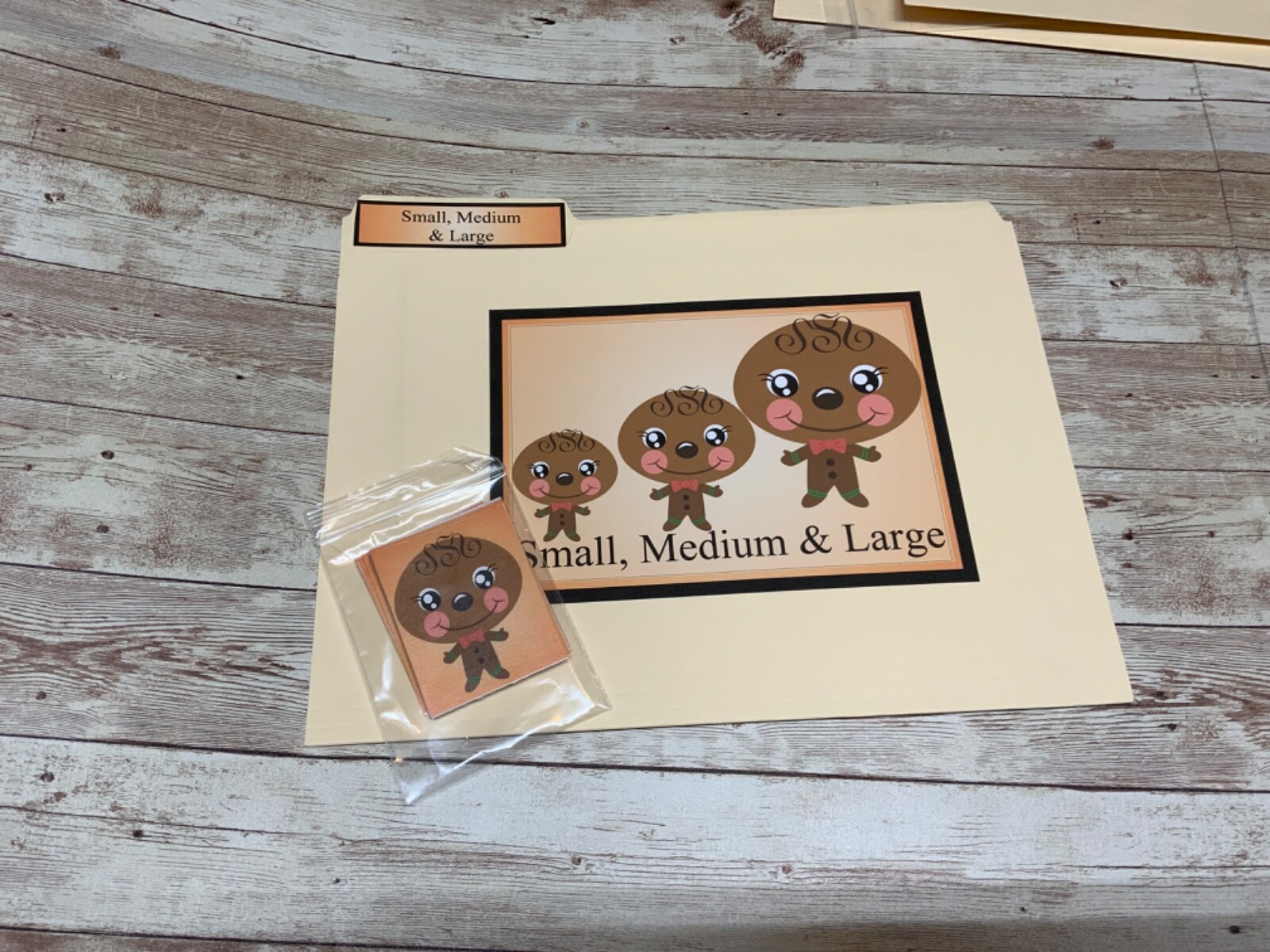 DIY- Gingerbread Man – 5 File Folder Set – Activity Set – Uncut