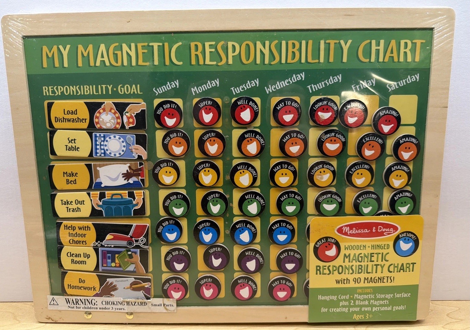 Melissa & Doug My Magnetic Responsibility Chart BRAND NEW & SEALED Wooden