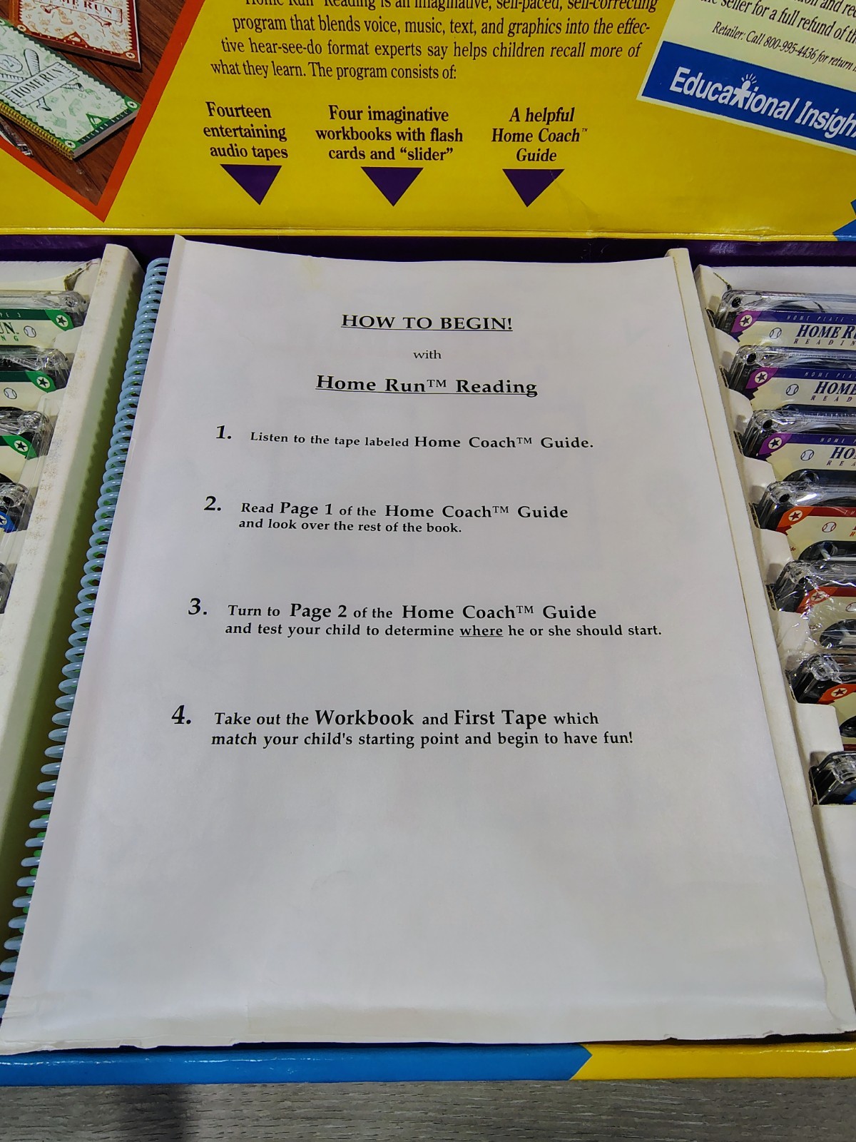 Learn to Read Program by Educational Insights 4+ Home Run School Workbooks Tapes