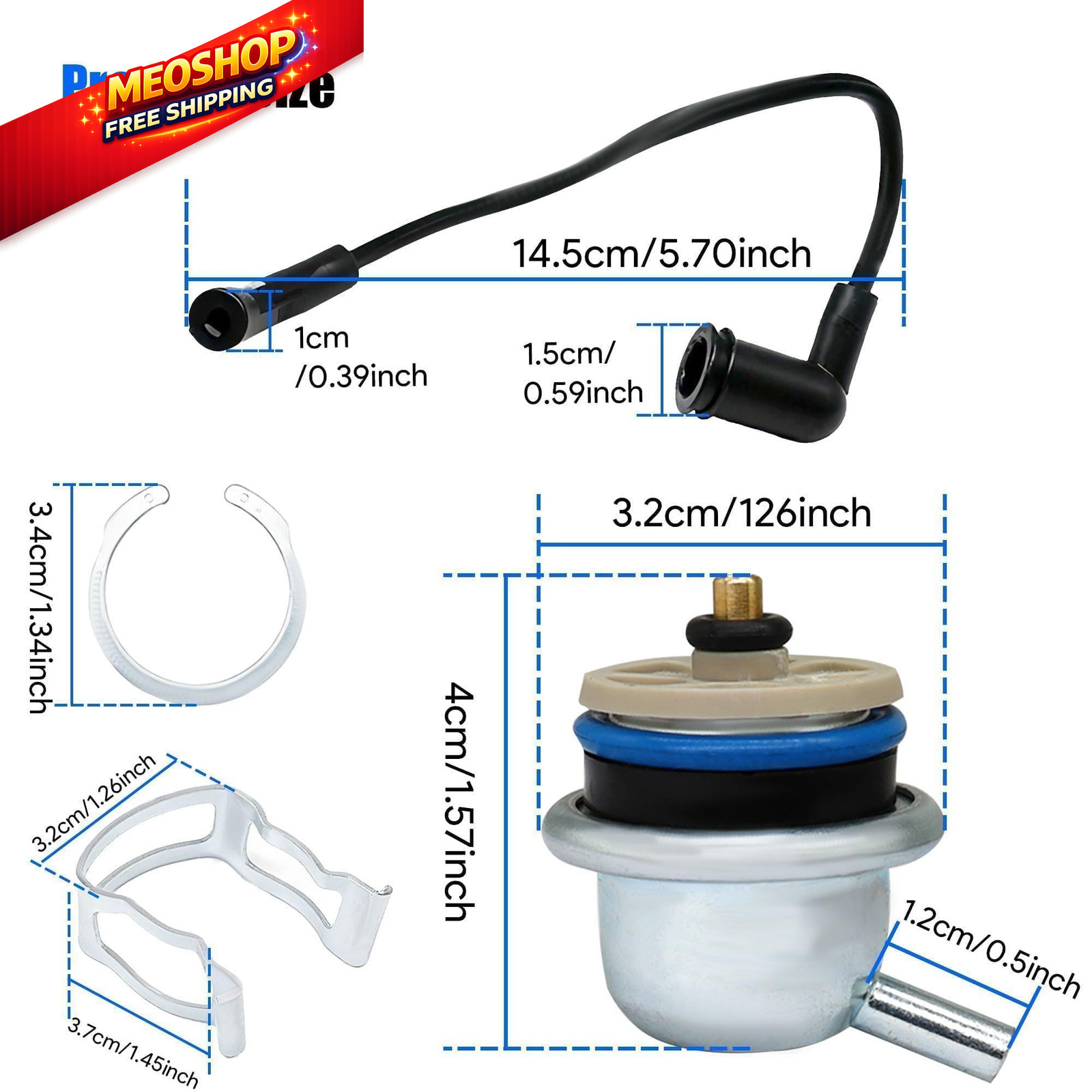 Fuel Injection Pressure Regulator with Vacuum Line