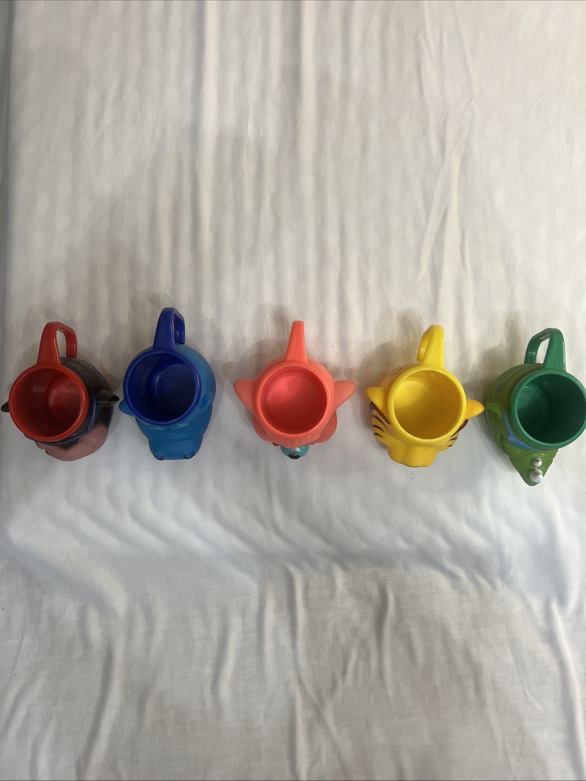 Vintage 2003 Super Duper Animal Mugs Set Of 5 Monkey Tiger Hippo Rhino Teddy