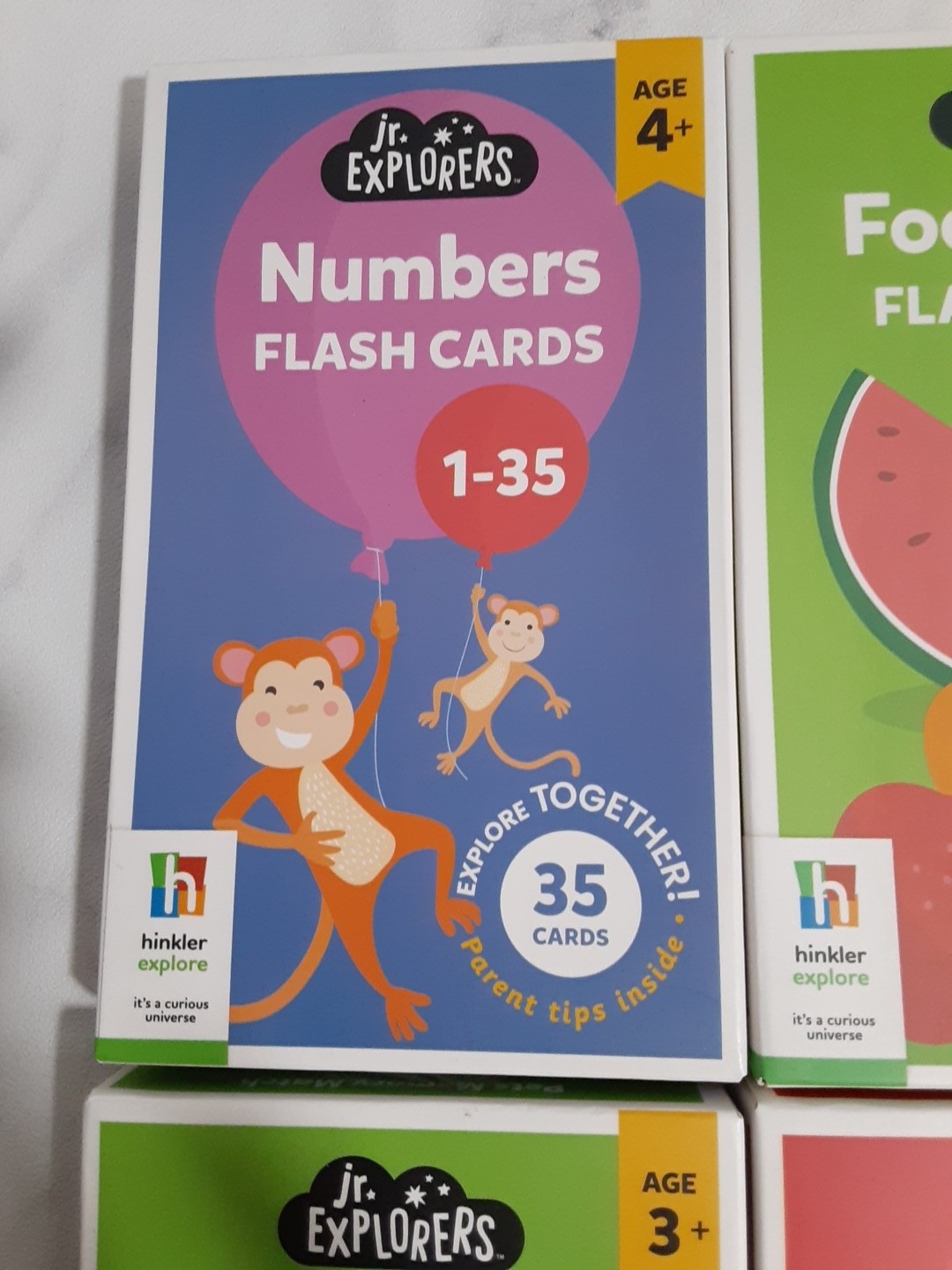 Jr Explorers Flash Cards Lot of 4 Food Snap Short Words Numbers Pets Memory…