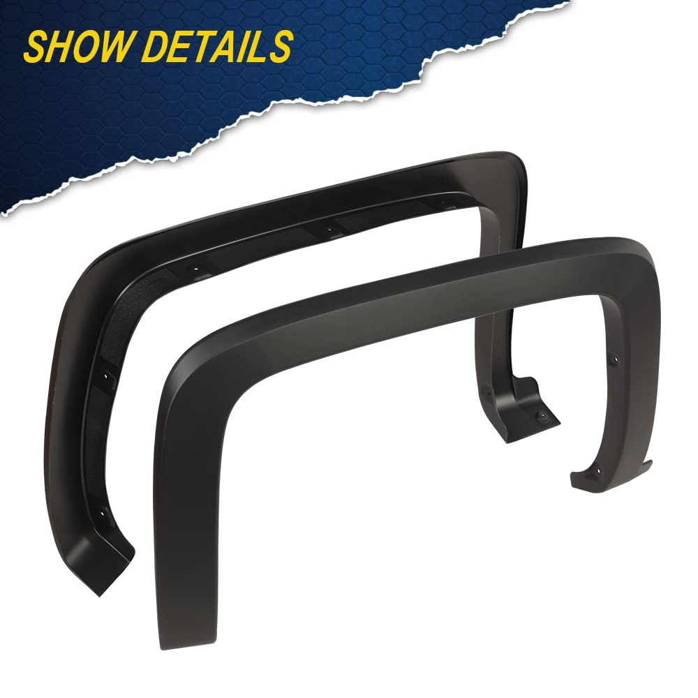 4 Pack Fender Flares for Chevy Silverado 2014-2018 1500, 2015-2019 2500HD 3500HD