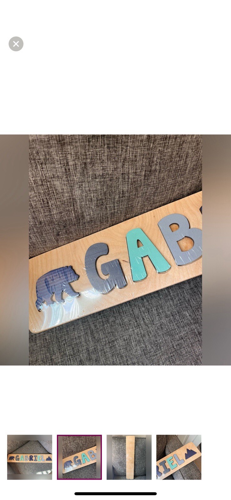 “Gabriel” Name Wooden Toddler Puzzle