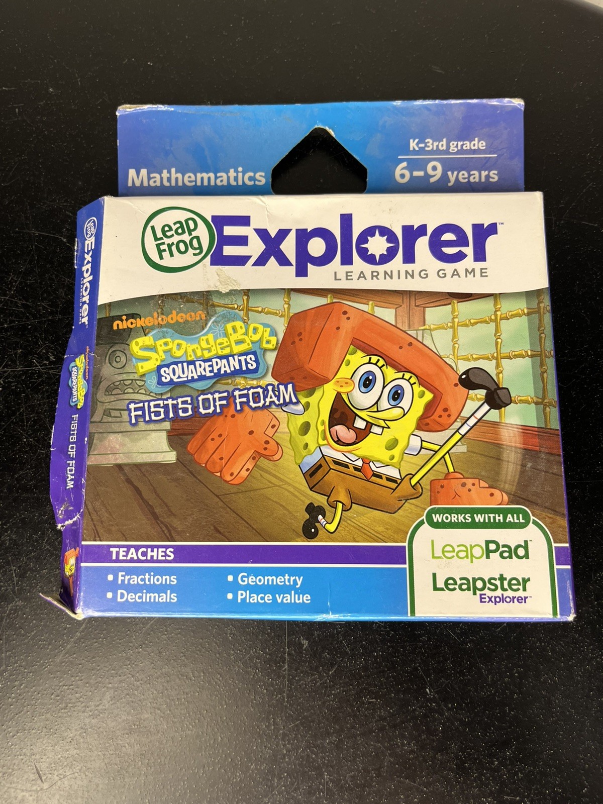 NIOB Leapfrog Explorer Game Lot X2 Mathematics Cars 4-7 & Sponge Bob 6-9