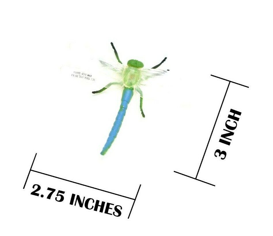 Dragonfly, Green & Blue, Very Nice Rubber Reproduction 3″ F1052 B190