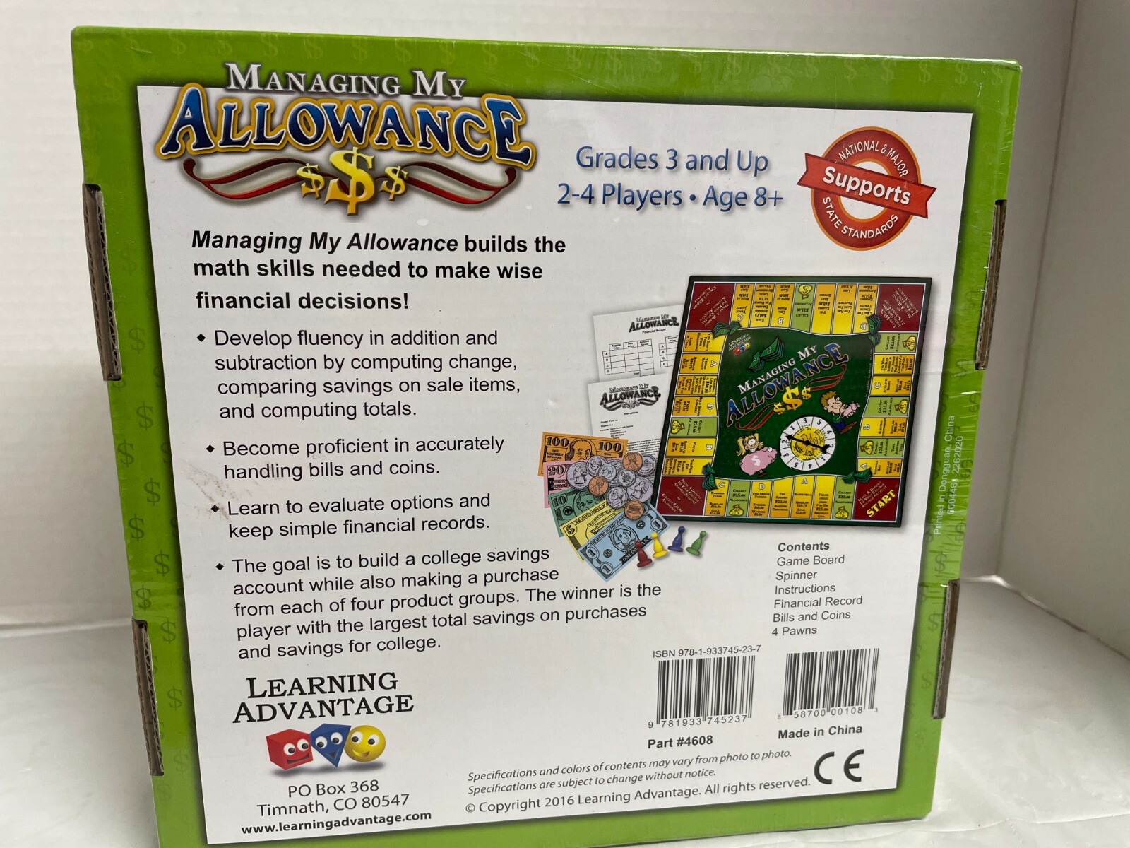Manage My Allowance by Learning Advantage NEW In BOX Ages 8+ Teaching Tool!