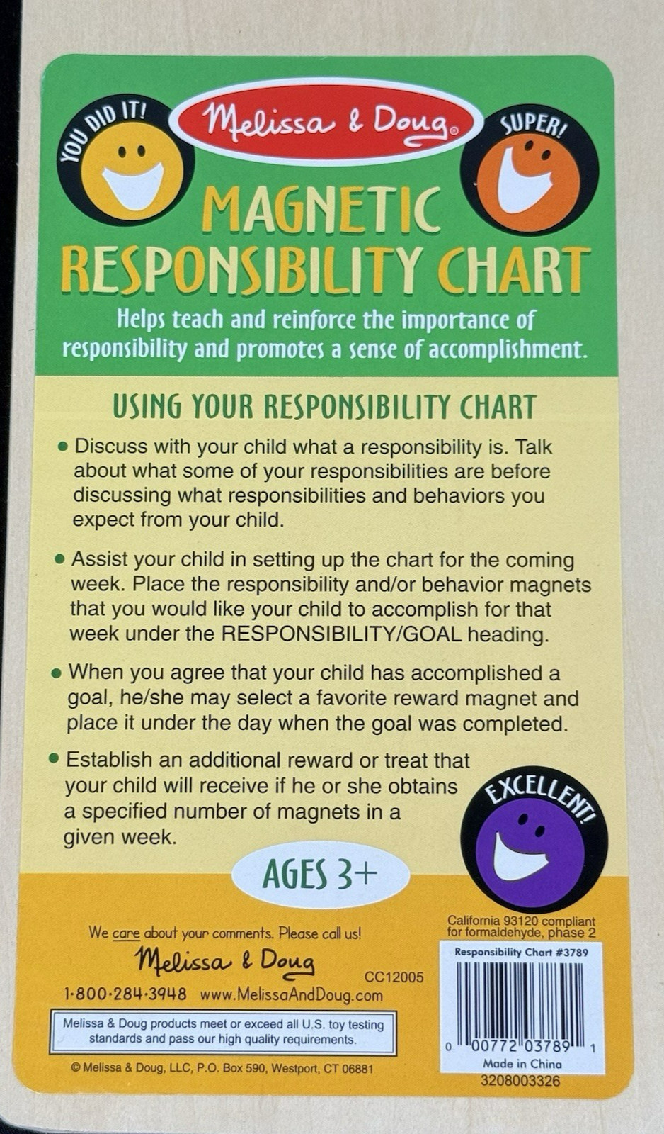 Melissa and Doug Deluxe Magnetic Chore Responsibility Chart With 89 Magnets
