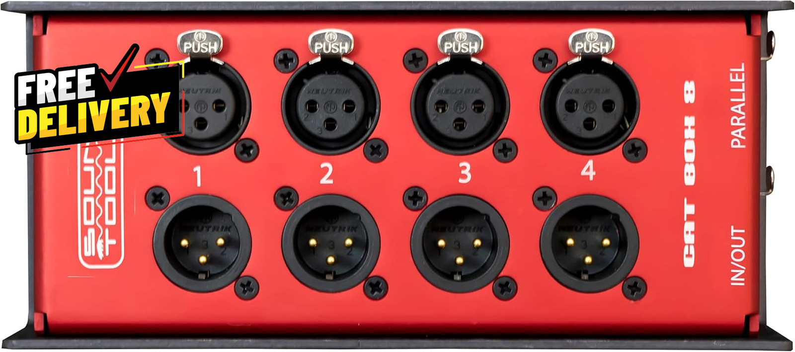 CAT Box 8 a Durable Four Channel Stage Box with Both a Male XLR and a Female…