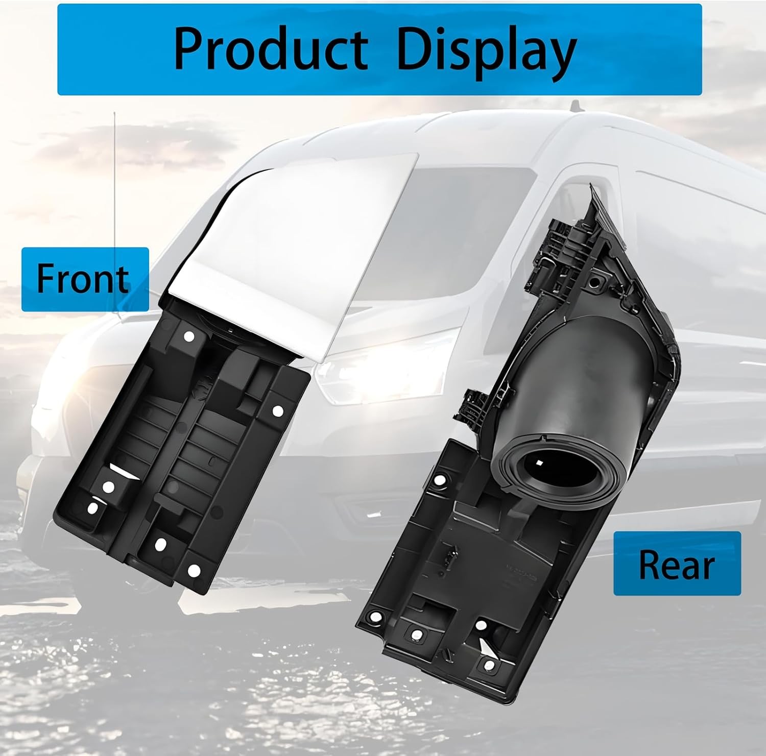 Transit Fuel Door/Gas Door Assembly with White Cover Compatible with 2015-2023 F