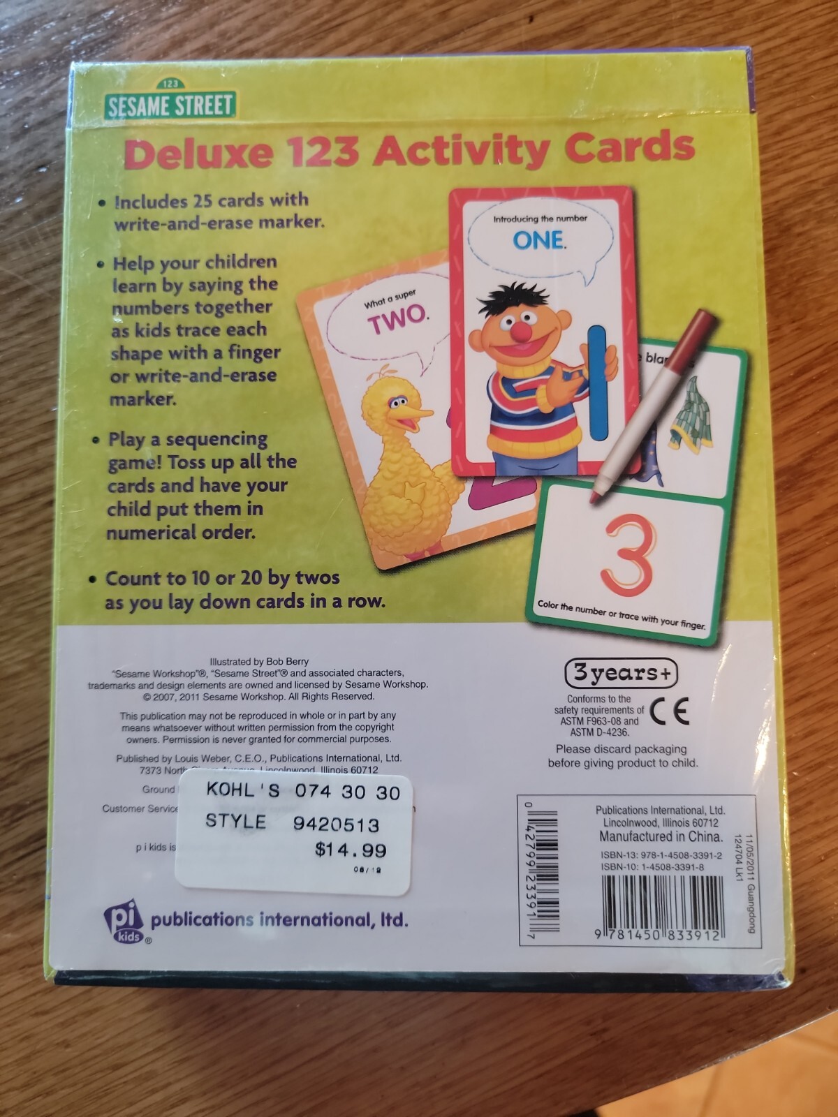 New Sesame Street Deluxe 123 Activity 25 Counting Flash Cards Educational