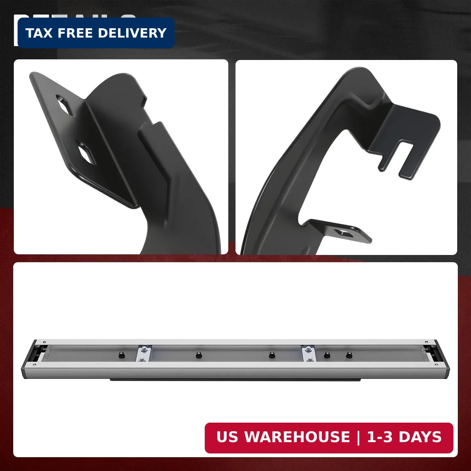 DNA Motoring 6.75″ Wide Flat Running Boards Side Step Bars Compatible with 2007-