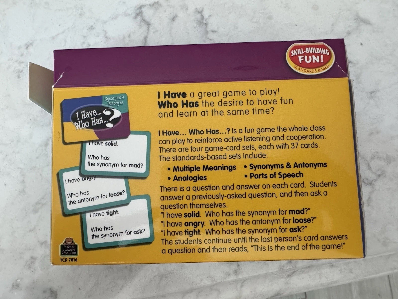 I Have Who Has Language Arts Interactive Game Cards *Partly Sealed* Elementary