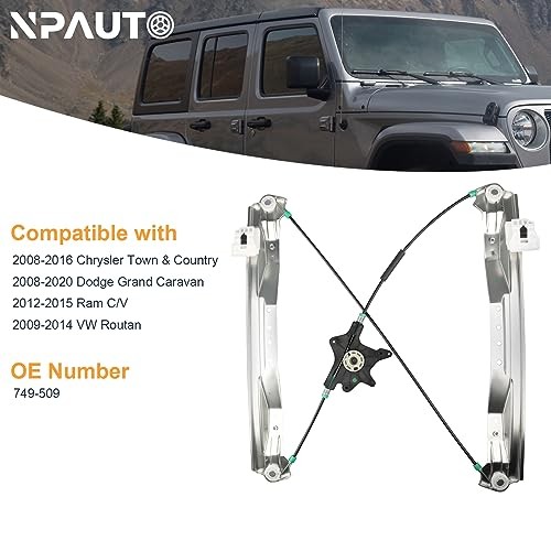 Front Passenger Side Power Window Regulator Without Motor Replacement for